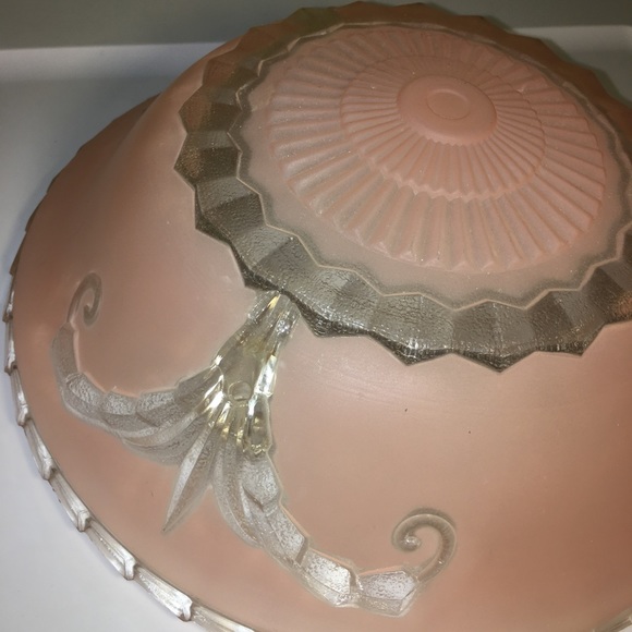 Vintage Frosted Pink Ceiling Light Shade - Picture 11 of 12